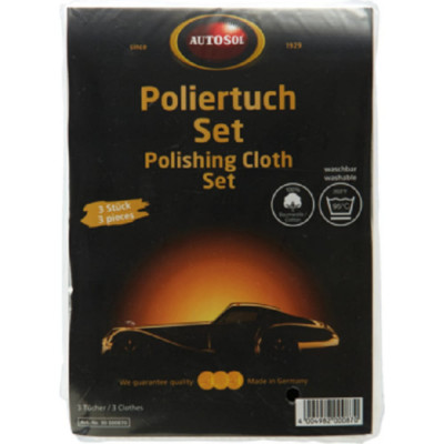 Autosol Полировальные салфетки Autosol из 100% хлопка 30x40см 3 шт 30000087