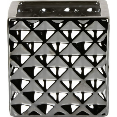 Квадратное керамическое кашпо SCHEURICH 932 Titanium Silver 059086