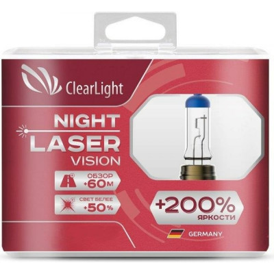Clearlight Комплект ламп H412V-60/55W Night Laser Vision +200% Light 2 шт. MLH4NLV200