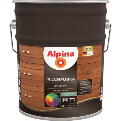 ALPINA Лессировка для дерева, рябина 10л 948103904