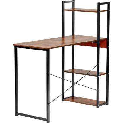BRADEX Стол письменный с полками Frame 100x45x110 см, дерево лофт, чёрный FR 0692