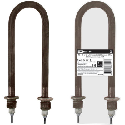 TDM ТЭН-45, А, 12, 1,0кВт, вода J, 220В, штуцер G1/2, R30, Ф2, нерж. сталь, SQ2512-0012