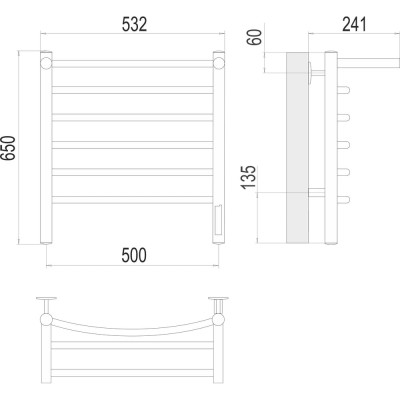 Terminus Классик с полкой quick touch П6 500x650 4670078531391