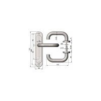 Противопожарная ручка на планке CRIT квадрат 8x8 мм, цвет хром шлифованный P93-5858-Y/Хш 05567