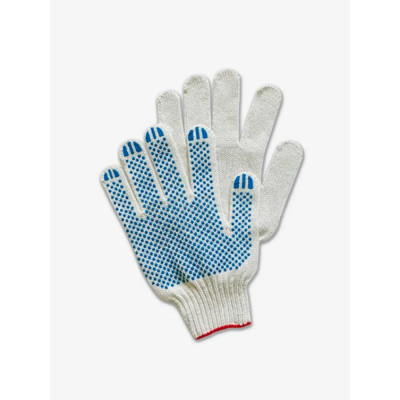 Рабочие перчатки ВОЛГА ПОЛИМЕР ХБ+ПВХ, 10 класс, 4 нити, 10 пар Т1740