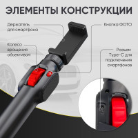 Видеоэндоскоп управляемый USB iCarTool 2Мп, 1920x1080, 1.5м, 5.5мм, 360° IC-V201
