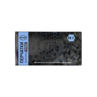 Виниловые неопудренные перчатки AVIORA голубые, размер M, 100 шт 402-916