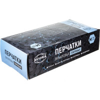 Виниловые неопудренные перчатки AVIORA голубые, размер M, 100 шт 402-916