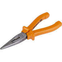 Длинногубцы (тонкогубцы/плоскогубцы) TDM ELECTRIC с пластиковыми рукоятками, углеродистая сталь, 160 мм, серия "Гранит" SQ1009-0201