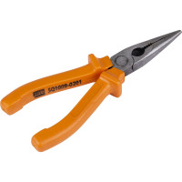 Длинногубцы (тонкогубцы/плоскогубцы) TDM ELECTRIC с пластиковыми рукоятками, углеродистая сталь, 160 мм, серия "Гранит" SQ1009-0201