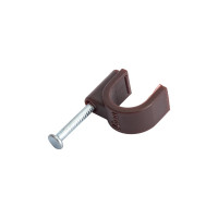 Крепеж для проводов (скоба) TDM ELECTRIC 10мм круглая пластиковая венге упаковка 50 штук SQ0514-0085