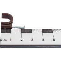 Крепеж для проводов (скоба) TDM ELECTRIC 10мм круглая пластиковая венге упаковка 50 штук SQ0514-0085