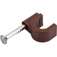 Крепеж для проводов (скоба) 6мм круглая пластиковая TDM ELECTRIC венге, 50 штук SQ0514-0081