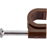 Крепеж для проводов (скоба) 6мм круглая пластиковая TDM ELECTRIC венге, 50 штук SQ0514-0081