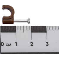 Крепеж для проводов (скоба) 6мм круглая пластиковая TDM ELECTRIC венге, 50 штук SQ0514-0081