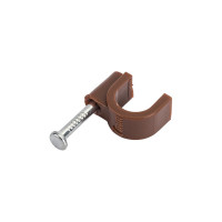 Крепеж для проводов (скоба) TDM ELECTRIC 7мм круглая пластиковая венге упаковка 50 штук SQ0514-0082