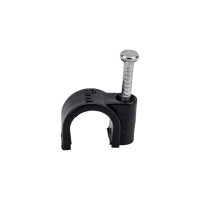 Круглая пластиковая скоба TDM ELECTRIC 9 мм, черная, 50 шт. SQ0514-0044