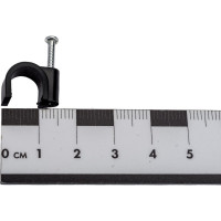 Круглая пластиковая скоба TDM ELECTRIC 9 мм, черная, 50 шт. SQ0514-0044