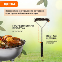 Набор: щипцы и щетка для барбекю и гриля СОКОЛ Комфорт 62-0049