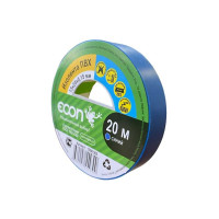 Изолента Econ 15 мм х 20 м, 0,15 мм, синий 15201502