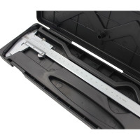 Штангенциркуль ON металлический, 200 мм с глубиномером, шаг 0,02мм, пластик кейс 05-05-200