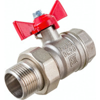 Шаровой кран для воды VALFEX OPTIMA американка 3/4" ВР/НР бабочка, никелированная латунь VF.227.NLB1.034.Bir