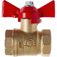 Латунный шаровой кран для воды VALFEX OPTIMA 1/2" ВР/ВР ручка-бабочка 11Б27фт1М VF.217.L0B1.012.Bir