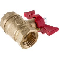 Латунный шаровой кран для воды VALFEX OPTIMA 1/2" ВР/ВР ручка-бабочка 11Б27фт1М VF.217.L0B1.012.Bir