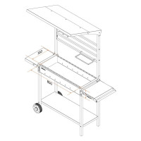 Мангал передвижной с крышей GRATAR МАН 304