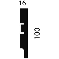 Плинтус COSCA DECOR AP75 под покраску, белый, 100x16x2400 мм, МДФ, с пазом СПБ098263