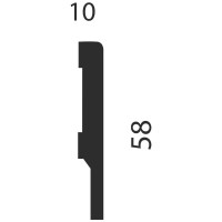 Плинтус COSCA DECOR AP71 под покраску, белый, 58x10x2400 мм, МДФ СПБ098259