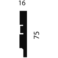 Плинтус COSCA DECOR AP74 под покраску, белый, 75x16x2400 мм, МДФ, с пазом СПБ098262