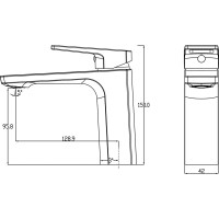 Смеситель для раковины Swedbe Kronos однорычажный, черный матовый 2010B