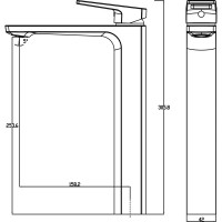 Высокий смеситель для раковины Swedbe Kronos однорычажный, черный матовый 2015B