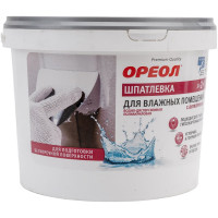 Шпатлевка для влажных помещений Ореол (с антисептиком; водно-дисперсионная; полиакриловая; 4 кг) 66924