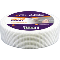 Лента серпянка стеклотканевая самоклеящаяся X-Glass Pro 45 мм х 153 м 220072