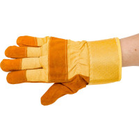 Спилковые комбинированные утепленные синтепоном перчатки РемоКолор 24-2-114