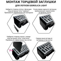 Водоотводный пластиковый лоток Gidrolica 1000x115x58 мм с решеткой стальной оцинкованной 080096