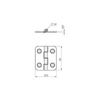 Карточная петля Левша 22x24 мм, 2 шт., черная У8-3809.Ч