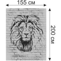 Бумажные бесшовные фотообои Verol Кирпичная стена и лев (площадь 3,1 кв.м; ширина 155 см; высота 200 см; плотность 115 г/м) 62-БФО_04737