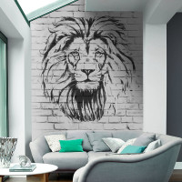 Бумажные бесшовные фотообои Verol Кирпичная стена и лев (площадь 3,1 кв.м; ширина 155 см; высота 200 см; плотность 115 г/м) 62-БФО_04737