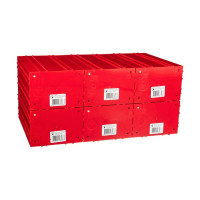 Пластиковый короб СТЕЛЛА-ТЕХНИК 140x250x100 мм, комплект 6 штук C-2-К6-красный-прозрачный