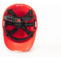 Защитная строительная каска Delta Plus DIAMOND VI WIND из ABC с вентиляцией красного цвета DIAM6WTRROFL