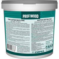 Водно-дисперсионный лак для бань и саун PROFIWOOD (антисептик; влагостойкий; полиакриловый; 0.9 кг) 6493