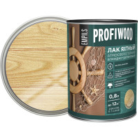 Алкидно-уретановый яхтный лак PROFIWOOD (атмосферостойкий; полуматовый; 0.8 л; 0.7 кг) 6465