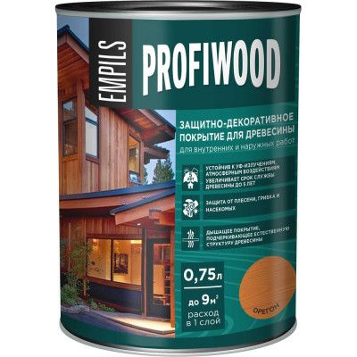 Защитно-декоративное покрытие для древесины PROFIWOOD (орегон; 0.75 л; 0.7 кг) 72621
