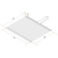 Решетка барбекю GRATAR нержавеющая сталь, съемная ручка РБ-102