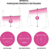 Универсальная подставка для линейных светильников GARDEN SHOW h30/50 см ПТ000002623
