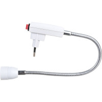 Гибкий переходник вилка-патрон Smartbuy Е14 300мм с выключателем, белый SBL-NL-001