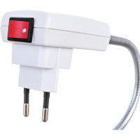 Гибкий переходник вилка-патрон Smartbuy Е14 300мм с выключателем, белый SBL-NL-001